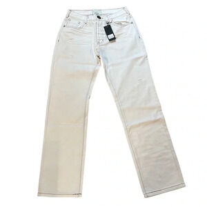 NWT One Teaspoon White Beauty Truckers Straight Leg Jeans Size 26